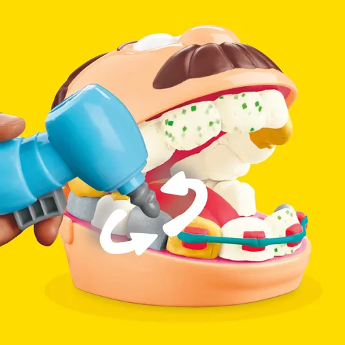 Vista 8 de Play-Doh Drill 'n Fill - Juguete dental para niños de 3 años en adelante con cavidad y compuesto de modelado de color metálico, 10 herramientas, 6