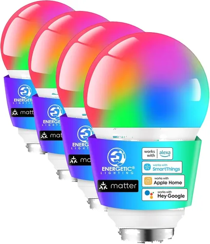 Vista 7 de Las bombillas energéticas funcionan con Alexa/Apple Home/Google Home/SmartThings, Matter Smart A19, bombillas inteligentes E26 RGB, equivalente a 60
