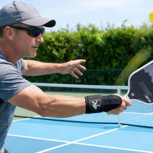 Vista 7 de Pickleball Dink & Drop Trainer Muñequera - Soporte de muñeca para hombres y mujeres, reduce la fatiga y mejora la precisión