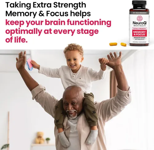 Vista 5 de NeuroQ Memory & Focus Extra Strength - Aumenta el rendimiento cognitivo y la función cerebral - Apoya la neuroprotección y concentración - Huperzina