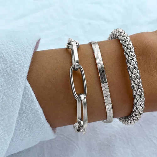 Vista 187 de Long tiantian Pulsera de oro gruesa para mujer, pulseras de oro delicadas, pulseras para mujer, pulseras apilables de eslabones de cadena