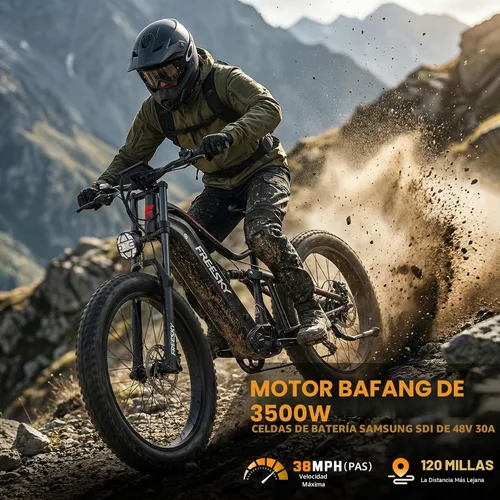 Vista 2 de FREESKY 3500W BAFANG Motor Electric Bike for Adults, 48V 30Ah Samsung Cells Battery Ebike 120 Miles, 38+MPH, 26" Fat Tire Dirt All-Terrain Mountain