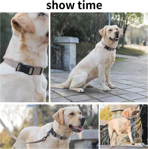 Vista 6 de lynxking Collar de perro suave acolchado transpirable de algodón sólido fuerte ajustable collar para mascotas para cachorros pequeños