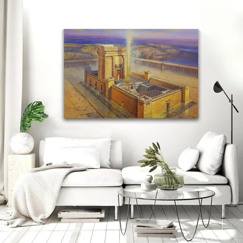 Vista 5 de Póster artístico del templo de Jerusalén, el templo de Salomón en el antiguo Israel, creencia del arte religioso, póster vintage para pared, lienzo