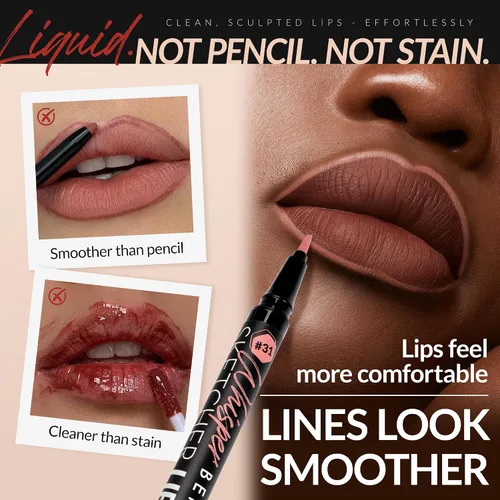 Vista 3 de BEPHOLAN Delineador de labios de larga duración, impermeable, 24 horas de duración, delineador de labios líquido de larga duración, delineador