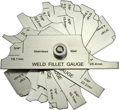 Vista 12 de RIVERWELD Juego de 7 piezas de calibre para soldadura de filete, calibre de profundidad, calibre de soldadura de inspección y prueba ulnar, métrico