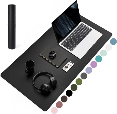 Vista 56 de YSAGi Alfombrilla de Escritorio de Cuero Antideslizante, Alfombrilla de Teclado para Escritorio de Computadora Portátil Impermeable, Protector