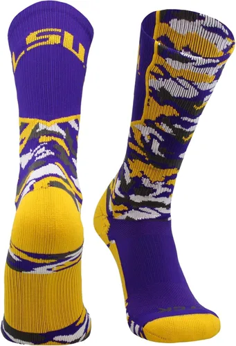 Vista 13 de TCK NCAA Woodland Camo Crew Socks – Officially Licensed Collegiate Fan Gear – Durable Cushioned Moisture Wicking Socks