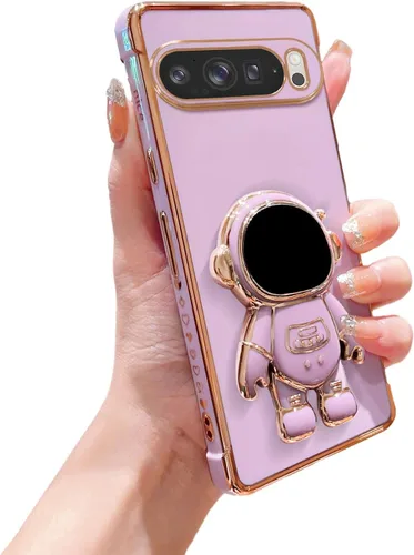 Vista 11 de phylla Funda para teléfono para Google Pixel 7A 6.1" 5g, Funda de teléfono con soporte astronauta chapado de lujo con patrón lateral pequeño