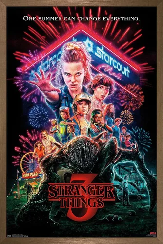 Vista 22 de Trends International Netflix Stranger Things: Season 3 - Póster de pared de una hoja, 14.725 x 22.375 pulgadas, versión enmarcada de madera