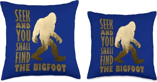 Vista 3 de Bigfoot Figure Sasquatch Yeti Seek And You Shall Find Throw Pillow