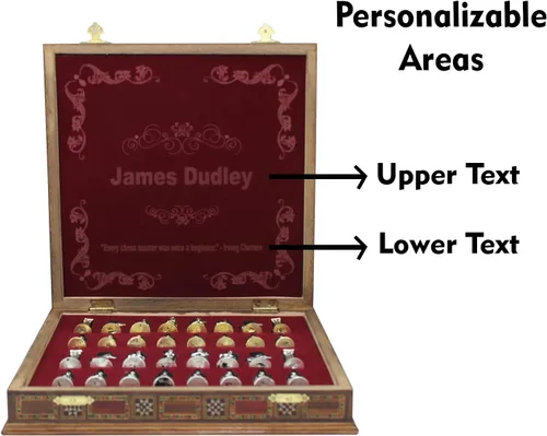 Vista 8 de Regalo perfecto para hombre: juego de ajedrez de lujo personalizable