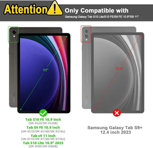 Vista 2 de GOKOCO para Samsung Galaxy Tab S10 Lite/S10 FE/S9 FE 10.9"/Tab S9 11" Funda para Teclado, Funda Magnética Desmontable Inalámbrica Bluetooth con Negro