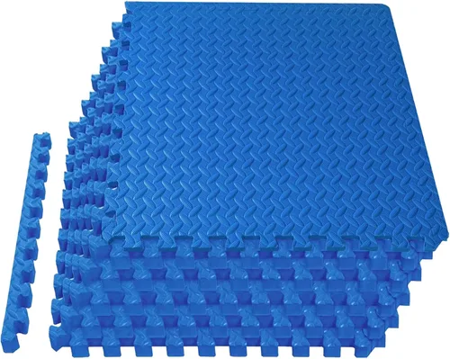 Vista 9 de Mat Block Piezas de espuma entrelazadas de rompecabezas de 24 pies cuadrados, 1/2 pulgada, 6 piezas, tapete de espuma EVA para equipo de ejercicio