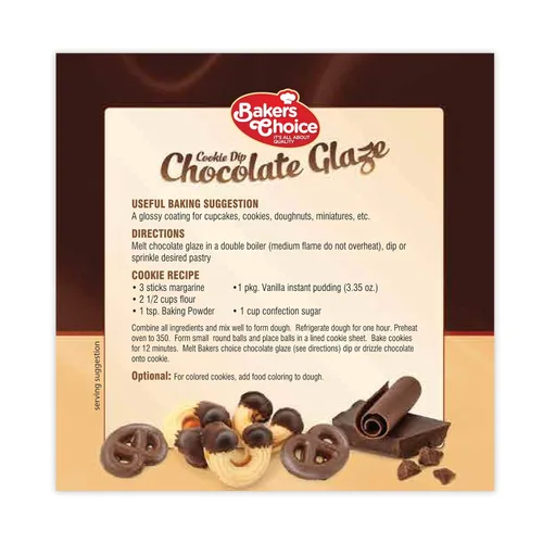 Vista 5 de Glaseado de glaseado de chocolate, 12 onzas, chocolate derretido para microondas para moldes, para decorar y sumergir pasteles, galletas y pretzels