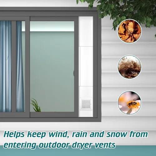 Vista 8 de Daisypower Kit de ventana de ventilación para secadora, kit de ventilación de ventana ajustable de 4 pulgadas con cubierta de ventilación