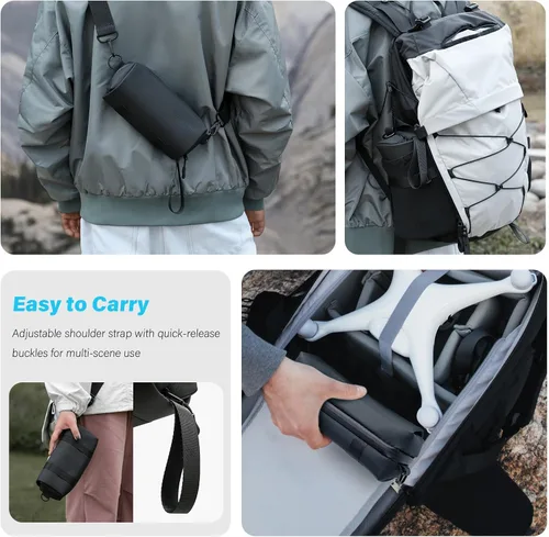 Vista 4 de Bolsa de transporte para DJI Osmo Pocket 4 3, bolsa de almacenamiento portátil para DJI Osmo Pocket 4 3 Creator Combo Accesorios, Funda protectora