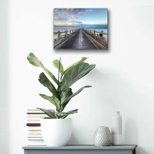 Vista 7 de Epic Art 'Carpinteria Pier View I' de Chris Moyer, arte de pared de vidrio acrílico, 16"x12