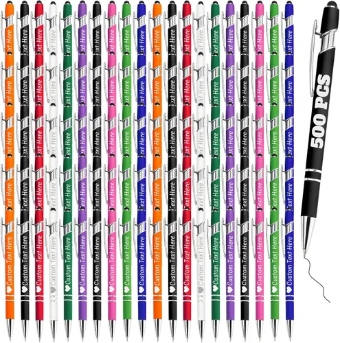 Vista 90 de Bolígrafos personalizados a granel 10 con nombre, grabados con punta de lápiz, bolígrafos de bola personalizados de escritura suave, regalos