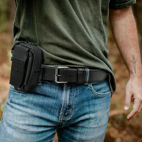 Vista 3 de YOETEY 1.5" Leather Tactical Belt Men for Work & Casual Negro
