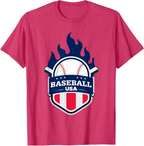 Vista 31 de Baseball USA Support the Team Shirt - Camiseta con la bandera de Estados Unidos, Blanco, S