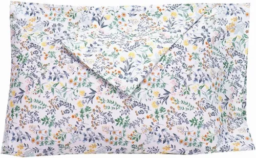 Vista 6 de Juego de 2 fundas de almohada de algodón botánico blanco, funda de almohada suave tamaño Queen con cierre envolvente, 20 x 30 pulgadas