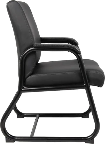 Vista 6 de Boss Office Products Silla de invitados Caressoft resistente en negro, 350 libras (B709)