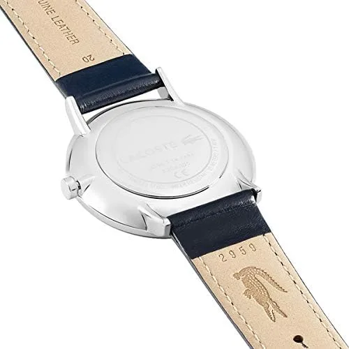 Vista 6 de Lacoste Reloj de cuarzo de acero inoxidable con correa de cuero azul 195 modelo 2010975