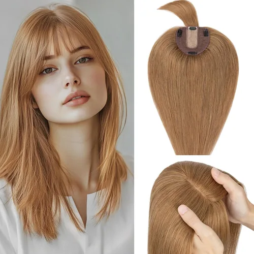 Vista 162 de Rich Choices Pelucas con topper de cabello para mujeres, cabello humano real 100% Remy, sin flequillo, para mujeres con adelgazamiento en la parte