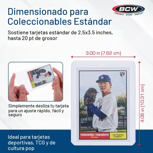 Vista 3 de BCW 3x4 Standard Topload Card Holders for 35 Pt Trading Cards, 100 Count