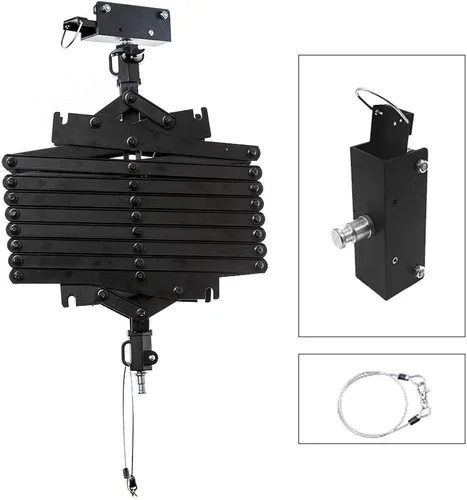 Vista 5 de DATOUBOSS Pantógrafo de caída de 2M para estudio de fotografía, sistema de riel de techo, kit de pantógrafo fotográfico con polea, accesorios