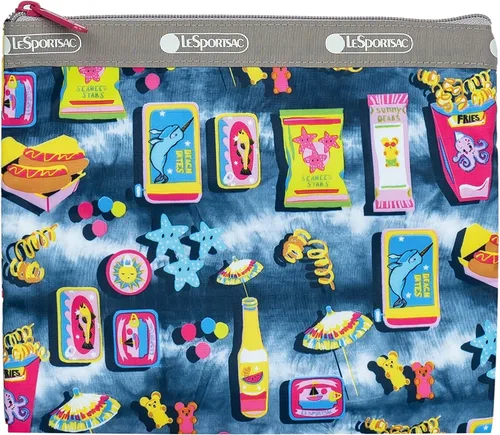 Vista 2 de LeSportsac Beach Snacks - Bolso bandolera de lujo para uso diario + bolsa de cosméticos, estilo 7507color F949, gráficos vibrantes de estilo pop art