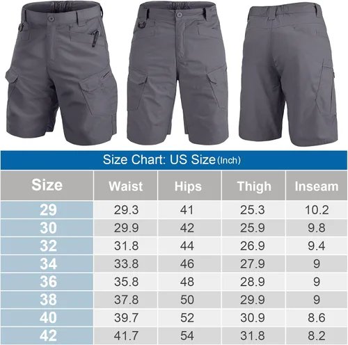 Vista 5 de Jessie Kidden Pantalones cortos tácticos para hombre, elásticos, para exteriores, resistentes al desgaste, rasgaduras, parada, trabajo, senderismo