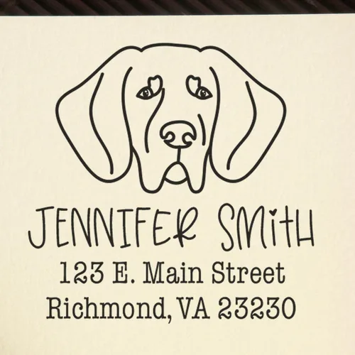 Vista 71 de Sello de dirección personalizado Basset Hound – Sello personalizable con nombre y dirección para sobres, ideal para amantes de los perros