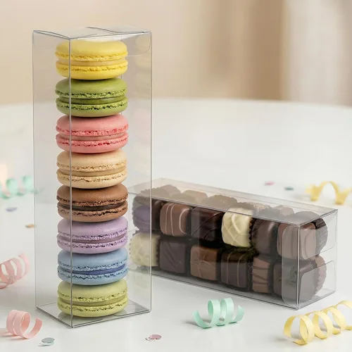Vista 15 de VGOODALL 26 cajas transparentes de macarrón, cajas de regalo de plástico
