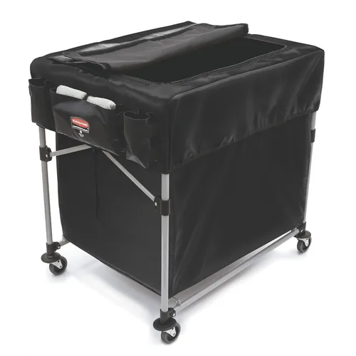 Vista 2 de Rubbermaid Commercial Products, Cubierta para Rubbermaid Plegable de 8 bushels y Carrito Multi-Stream X con Tapa de Acceso Rápido y Múltiples