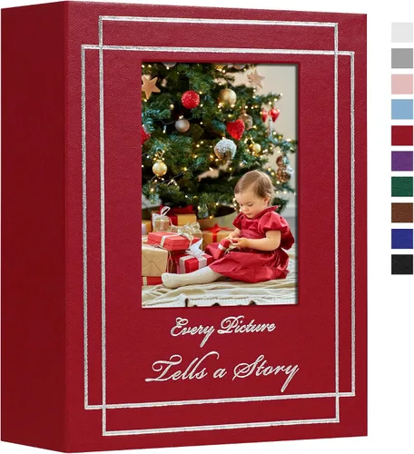 Vista 14 de Álbum de fotos de 4 x 6 pulgadas (10 x 15 cm) con 50 fotos, cubierta de cuero, álbum de fotos para bodas, gran capacidad, libro de imágenes