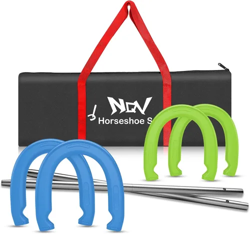 Vista 7 de NQV Juego exterior de herradura, kit de juego de zapatos de caballo, juego de herradura para niños y adultos.