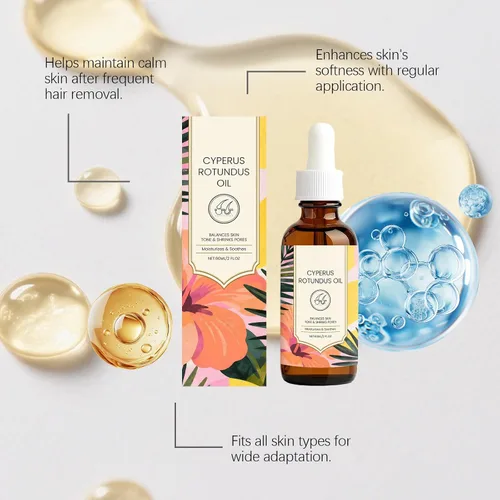 Vista 4 de Renovia Cyperus Rotundus Oil Aceite Cyperus Rotundus para depilación, aceite natural para detener el crecimiento del cabello, hidratación calmante