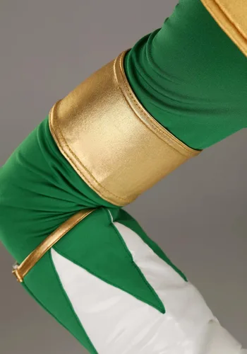 Vista 8 de Disfraz de Power Ranger verde para adultos, traje clásico de Tommy Oliver