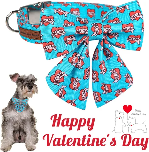 Vista 38 de Unique style paws - Collar para perros con corbatín, collar ajustable para perros y gatos, pequeño, mediano y grande