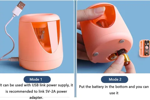 Vista 3 de JITEM Sacapuntas Sacapuntas eléctrico portátil con batería sacapuntas automático alimentado por USB para artistas, niños, estudiantes, adultos
