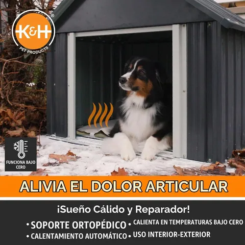 Vista 6 de Cama climatizada electrónica K&H, suave e ideal para exteriores (incluye funda), Bronceado