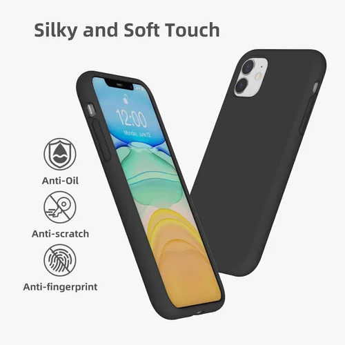 Vista 6 de Funda de silicona líquida compatible con iPhone 11 (6.1 pulgadas), cubierta de goma de gel de protección completa con forro de microfibra suave