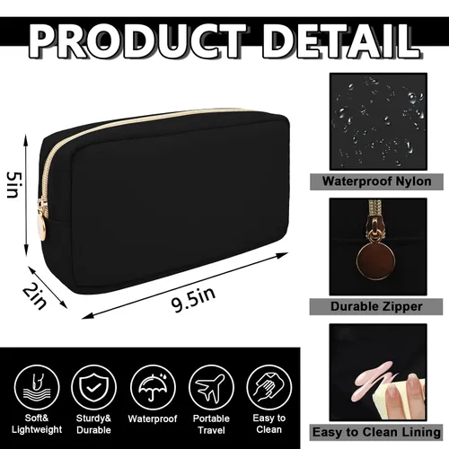 Vista 2 de UIXIZQ Bolsa de Maquillaje Pequeña Impermeable para Bolso, Bolsa de Almacenamiento de Artículos de Tocador de Viaje de Nylon, Bonita Bolsa