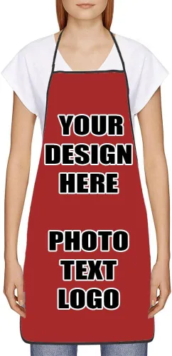 Vista 43 de Delantales personalizados con diseño de imagen de texto fotográfico para adultos, hombres, mujeres, parrilla, cocina, 40