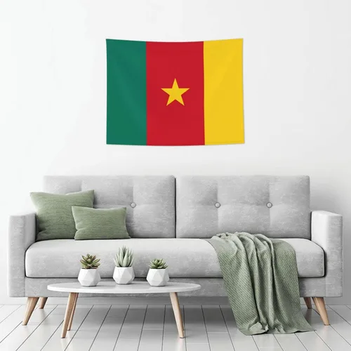 Vista 6 de Rqwaaed Tapiz de bandera de Camerún adorna perfectamente la pared de 29 x 37 pulgadas