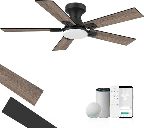 Vista 17 de Ventiladores de techo de 42 pulgadas con luces, ventilador de techo inteligente con luz y control remoto, Alexa, APP, ventiladores de techo