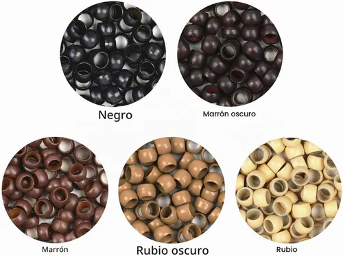 Vista 6 de Extensiones de cabello con microeslabones de 0.118 pulgadas, cuentas de micro anillos de cobre, nano cuentas para extensiones de cabello