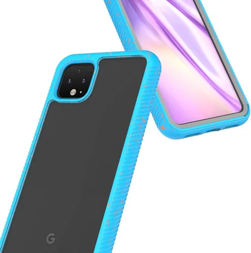 Vista 5 de Funda transparente resistente para Google Pixel 4, funda híbrida a prueba de golpes, protector de pantalla integrado, serie Guardian, funda para Azul